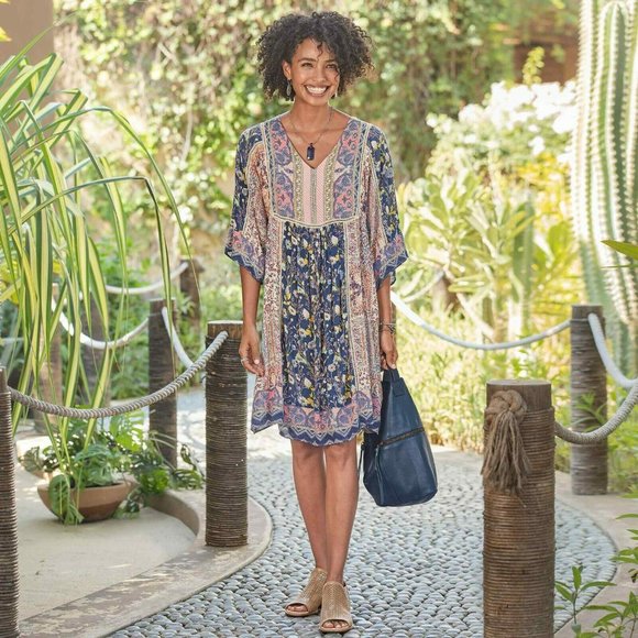 Sundance Dresses & Skirts - Sundance My Favorite Dress Kimono Sleeve Patchwork